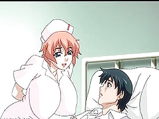 Busty hentai nurse sucks and rides cock in anime video